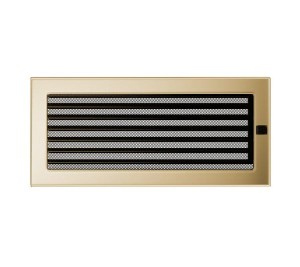 Kratka kominkowa 17x37 cm Złota z żaluzją