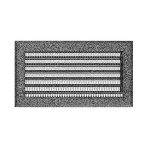 Kratka kominkowa 17x30 cm z Żaluzją  Czarno-Srebrna