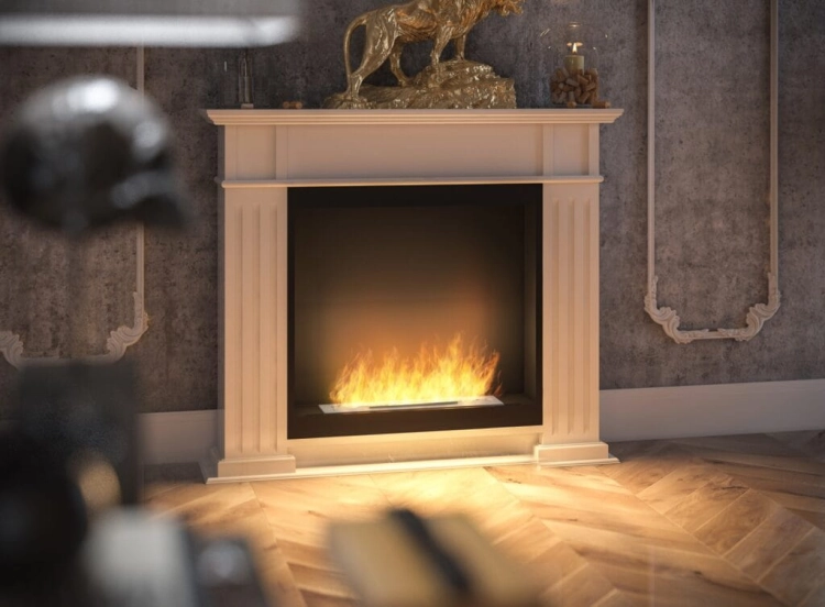 Biokominek Infire INPORTAL 1 biały aranżacja