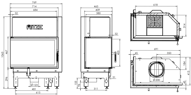 Kominek_Stalowy_Hitze_ALBERO_AL14L.H-D Rysunek Techniczny.webp