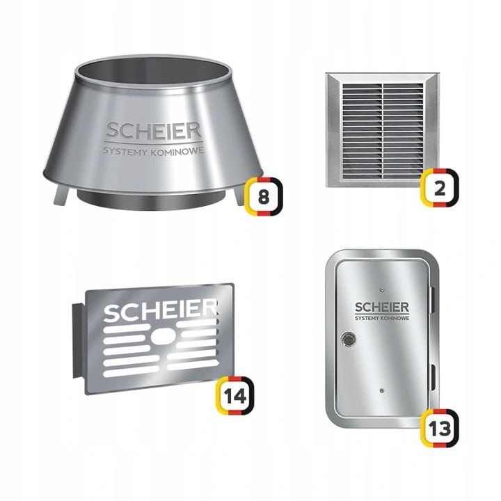 Akcesoria sytemu kominowego kwaso-żaroodporne