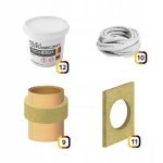 Klej, sznur, płyta, wełna