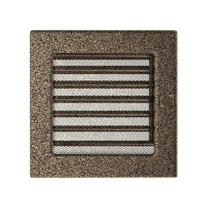 Kratka kominkowa 17x17 cm z Żaluzją  Czarno-Złota