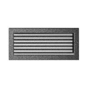 Kratka kominkowa 17x37 cm z Żaluzją  Czarno-Srebrna