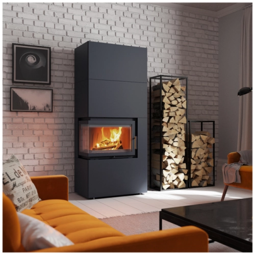 Kominek narozny SiIMPLE BOX 8 KW czarny - lewostronny.webp