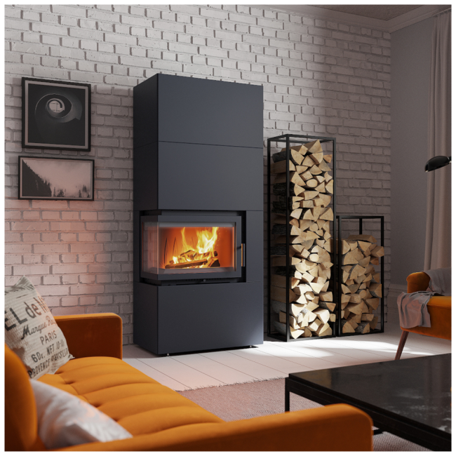 Kominek narozny SiIMPLE BOX 8 KW czarny - lewostronny.webp