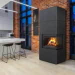 Kominek narozny SiIMPLE BOX 8 KW Czarny - prawostronny.webp
