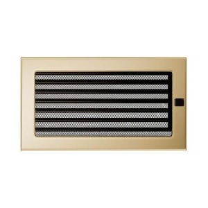 Kratka kominkowa 17x30 cm Złota z żaluzją