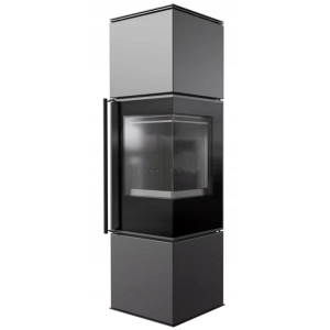 Piec stalowy KRATKI REN/M prawy Ø 150 7 kW czarne wyłożenie