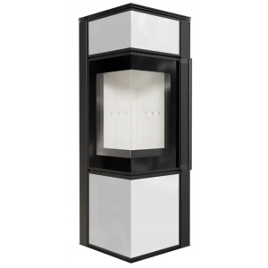 Piec stalowy KRATKI TORA/S 8 kW Ø 150 biały panel szklany