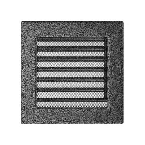 Kratka kominkowa 17x17 cm z Żaluzją  Czarno-Srebrna