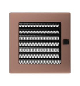 Kratka kominkowa 17x17 Miedź Galwaniczna z Żaluzją