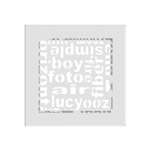 Kratka kominkowa ABC 17x17 cm  Biała