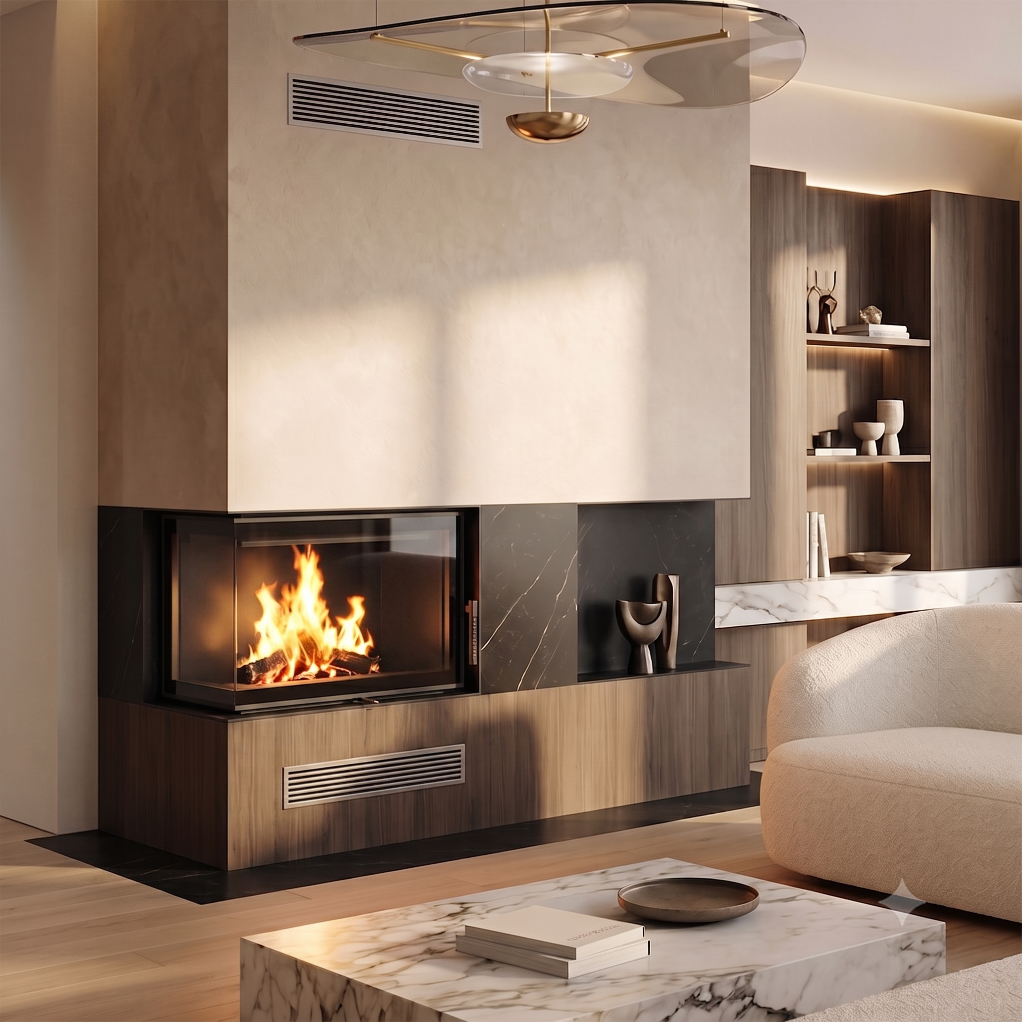 Kominek powietrzny stalowy KRATKI NADIA 12 kW Ø 200