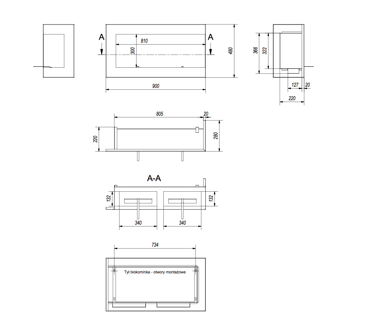 Piec stalowy koza K5 Ø 150 7 kW