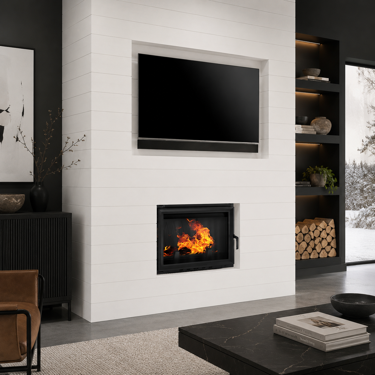 Kominek z płaszczem wodnym KRATKI MAJA DECO 8 kW Ø 180