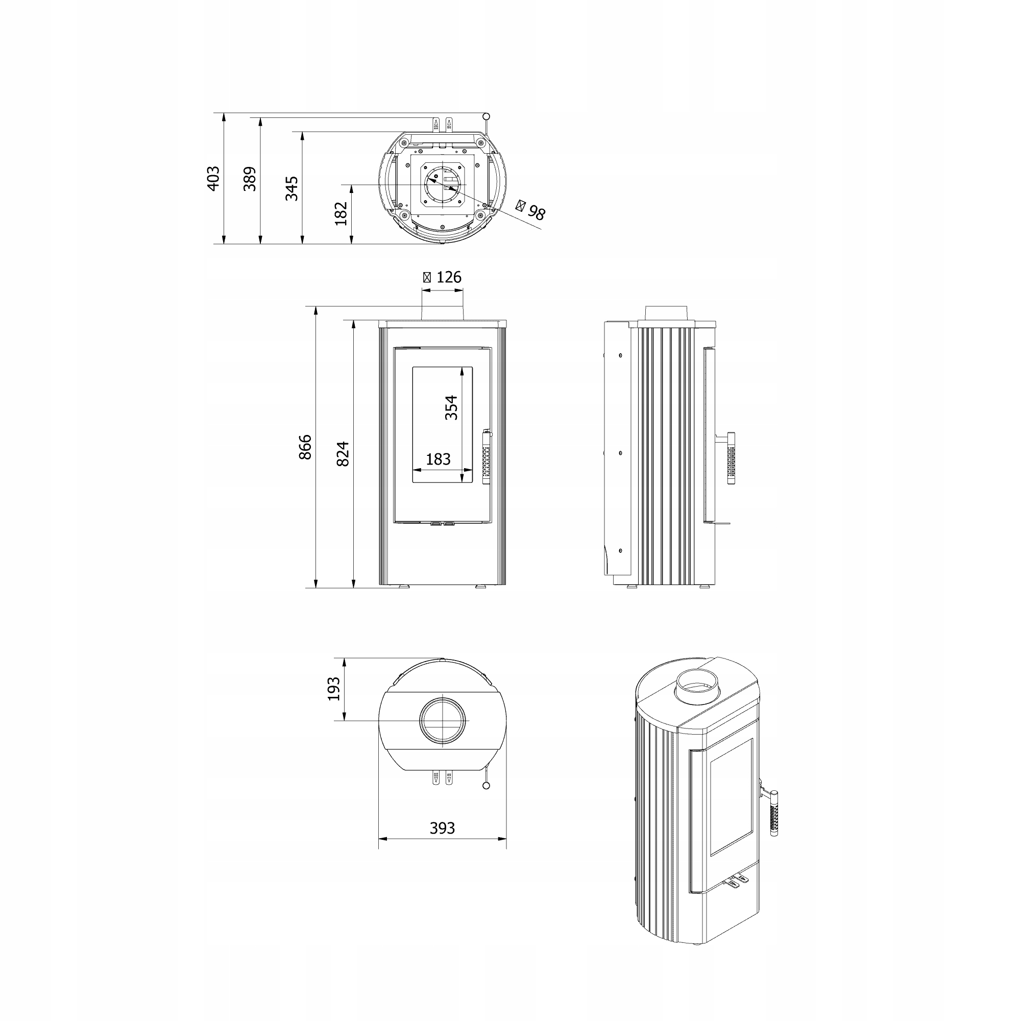 Rysunek Techniczny piec koza k12